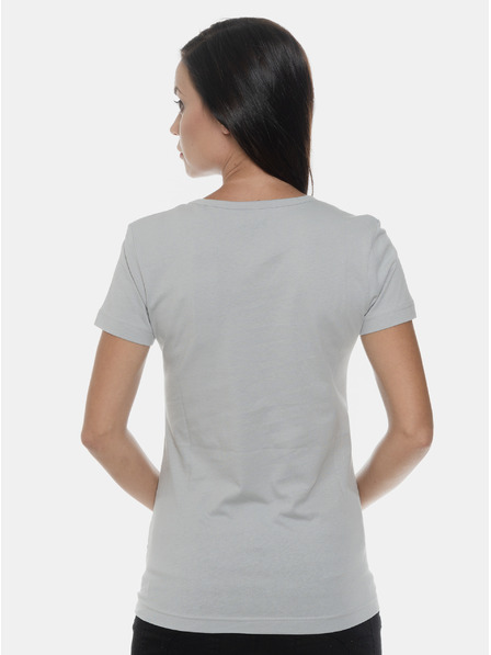 Sam 73 Tricou gri deschis damă cu imprimeu SAM 73