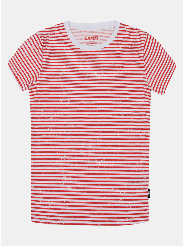 Sam 73 Tricou în dungi roșu-alb pentru copii SAM 73