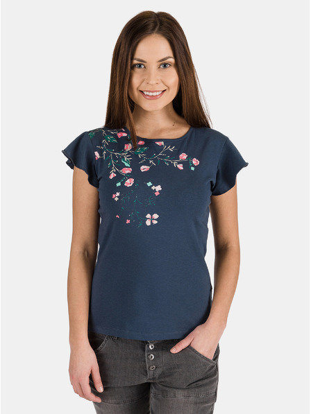 Sam 73 Tricou bleumarin pentru femei cu imprimeu SAM 73 Lepsa