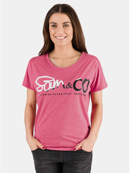 Sam 73 Tricou imprimat roz pentru femei SAM 73