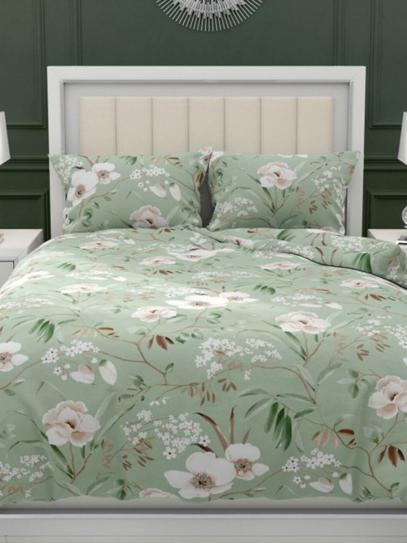 Kvalitex Cearșaf din bumbac franțuzesc DELUX 240x200, 70x90cm MAGNOLIA verde
