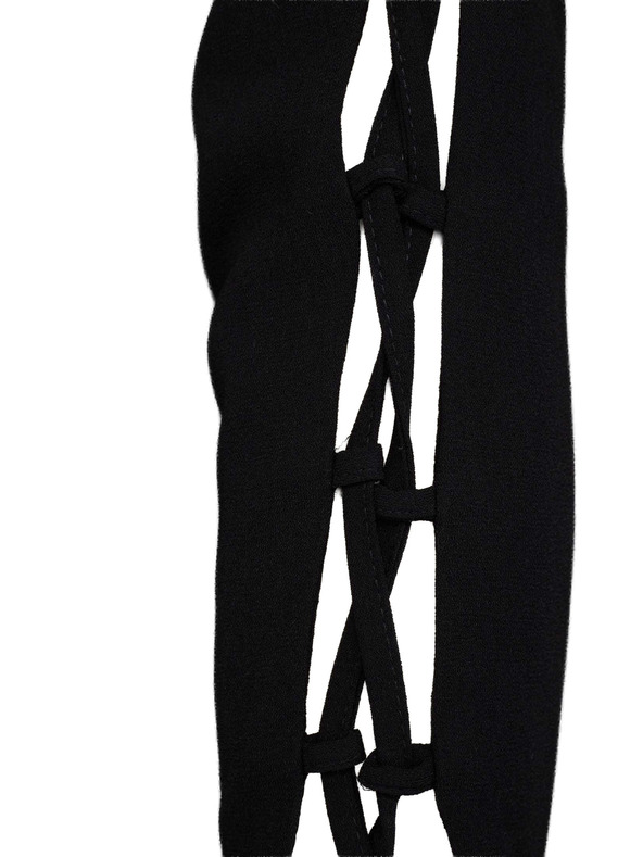 CAMAIEU Rochie neagră cu șnuruire pe mâneci