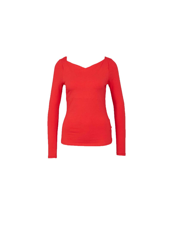 CAMAIEU Tricou roșu cu mânecă lungă CAMAIEU