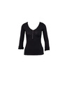 CAMAIEU Tricou negru cu nasturi CAMAIEU