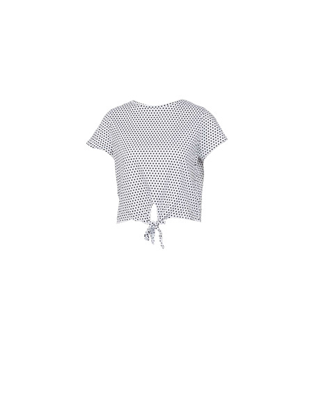 CAMAIEU Tricou alb cu model și nod