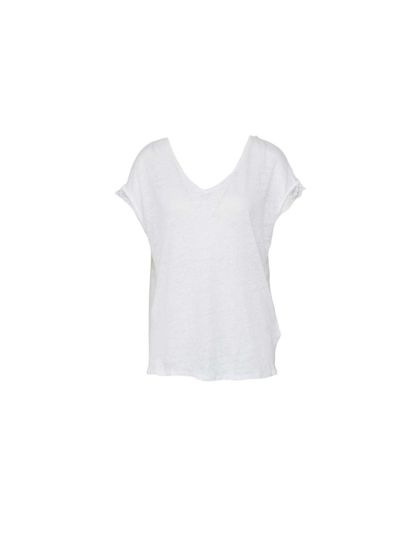 CAMAIEU Tricou alb cu mânecă scurtă