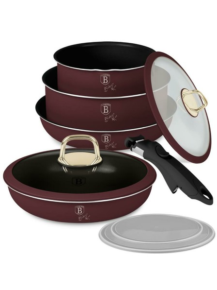 Berlingerhaus Set de vase de gătit cu mâner detașabil 9 piese Leonardo Collection BERLINGERHAUS