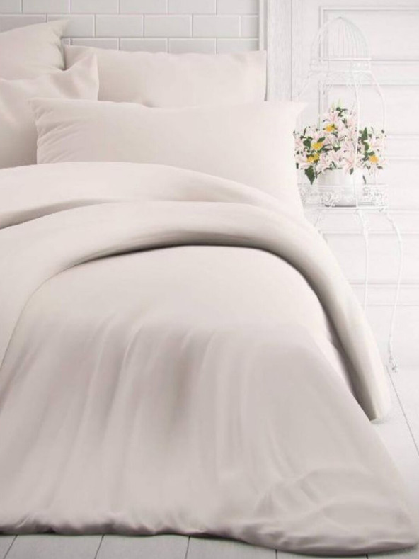 Kvalitex Lenjerie de pat în stil francez din bumbac unicolor 240x200, 70x90cm alb