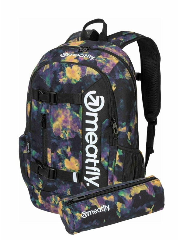 Meatfly Meatfly rucsac Basejumper Dark Aquarel 22 L + PENAR | Volum 22 L