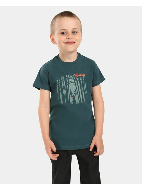 Kilpi Tricou din bumbac pentru băieți Kilpi SALO-JB Verde închis