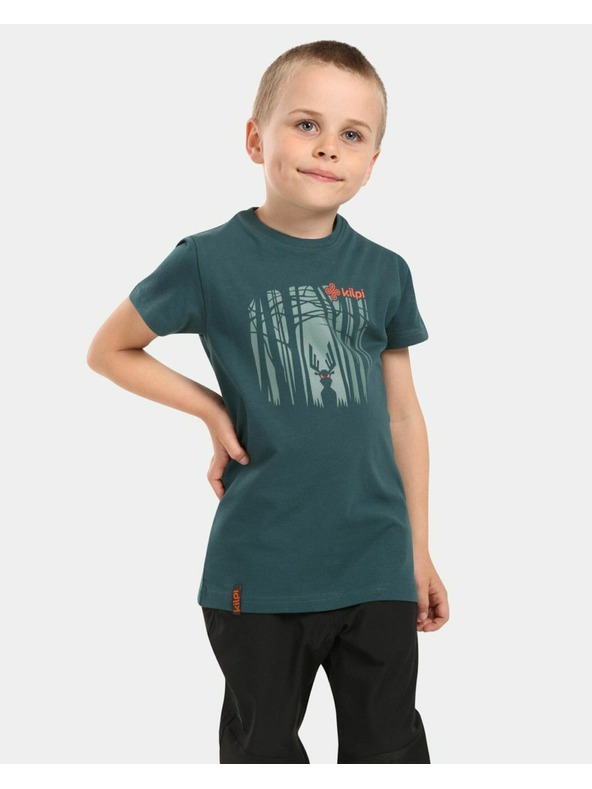 Kilpi Tricou din bumbac pentru băieți Kilpi SALO-JB Verde închis