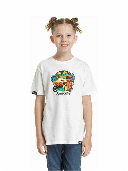 Meatfly Meatfly tricou pentru copii Moto White | Alb