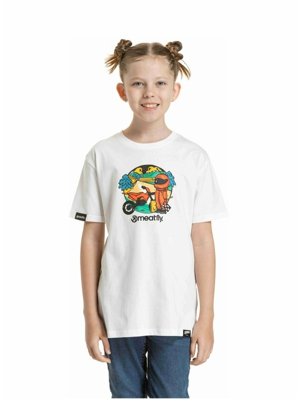 Meatfly Meatfly tricou pentru copii Moto White | Alb