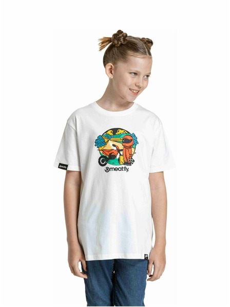 Meatfly Meatfly tricou pentru copii Moto White | Alb