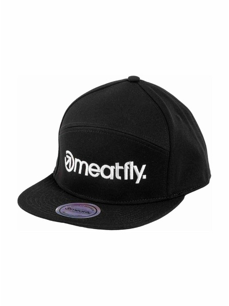 Meatfly Meatfly șapcă Creeper 6 Panou Snapback Negru / Logo Alb | Negru | Mărime