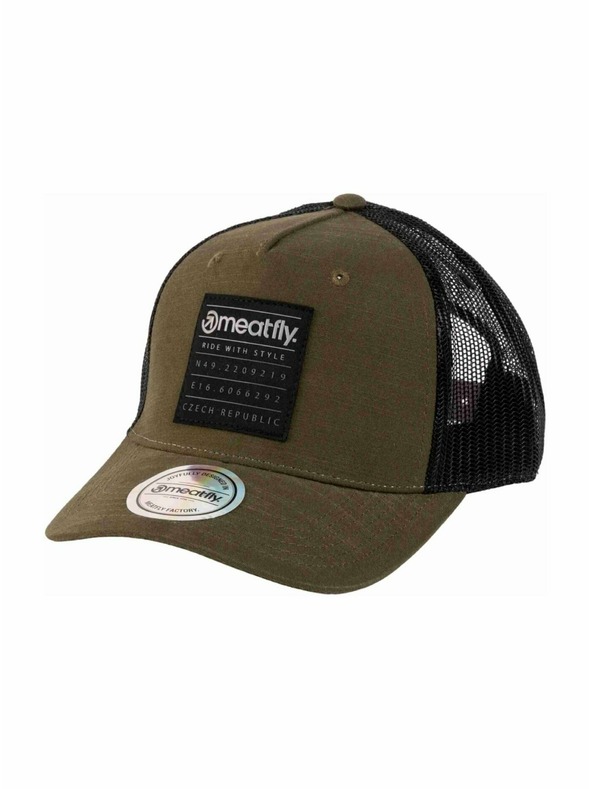 Meatfly Meatfly șapcă Hawkye Trucker Militar Pătrat | Negru |