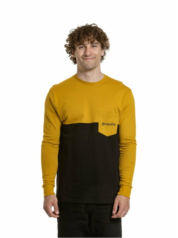 Meatfly Meatfly tricou pentru bărbați cu mânecă lungă Harvey Mustard / Black