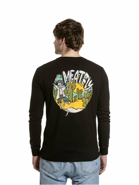 Meatfly Meatfly tricou pentru bărbați cu mânecă lungă Julien Black Skeleton