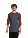 Meatfly Meatfly tricou pentru bărbați cu mânecă lungă Kennedy Raglan Navy Heather / Dark Wine | Roșu