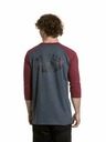 Meatfly Meatfly tricou pentru bărbați cu mânecă lungă Kennedy Raglan Navy Heather / Dark Wine | Roșu
