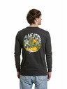 Meatfly Meatfly tricou pentru bărbați cu mânecă lungă Julien Charcoal Heather Skeleton | Gri