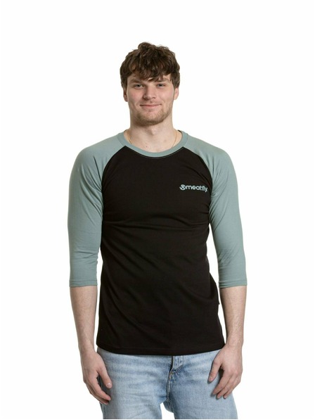 Meatfly Meatfly tricou pentru bărbați cu mânecă lungă Reagan Raglan Dusty Mint / Black