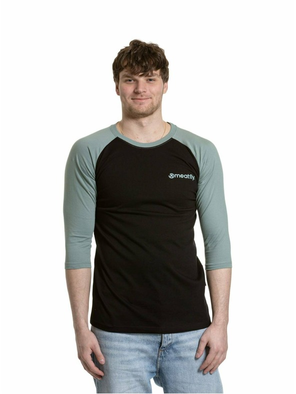 Meatfly Meatfly tricou pentru bărbați cu mânecă lungă Reagan Raglan Dusty Mint / Black
