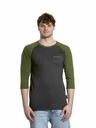 Meatfly Meatfly tricou pentru bărbați cu mânecă lungă Reagan Raglan Olive / Charcoal Heather | Gri
