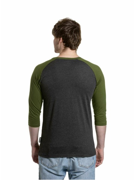 Meatfly Meatfly tricou pentru bărbați cu mânecă lungă Reagan Raglan Olive / Charcoal Heather | Gri