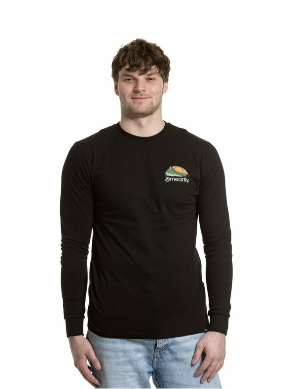 Meatfly Meatfly tricou pentru bărbați cu mânecă lungă Julien Mountains Black