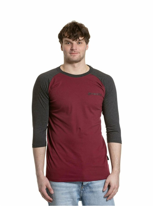 Meatfly Meatfly tricou pentru bărbați cu mânecă lungă Reagan Raglan Dark Wine / Charcoal Heather | Gri