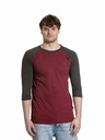 Meatfly Meatfly tricou pentru bărbați cu mânecă lungă Reagan Raglan Dark Wine / Charcoal Heather | Gri