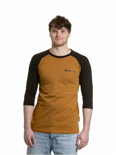 Meatfly Meatfly tricou pentru bărbați cu mânecă lungă Reagan Raglan Gold Brown / Black