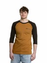 Meatfly Meatfly tricou pentru bărbați cu mânecă lungă Reagan Raglan Gold Brown / Black