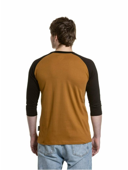 Meatfly Meatfly tricou pentru bărbați cu mânecă lungă Reagan Raglan Gold Brown / Black