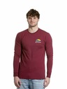 Meatfly Meatfly tricou pentru bărbați cu mânecă lungă Julien Dark Wine Mountains | Roșu