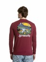 Meatfly Meatfly tricou pentru bărbați cu mânecă lungă Julien Dark Wine Mountains | Roșu