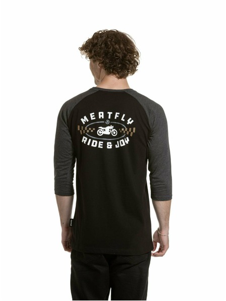 Meatfly Meatfly tricou pentru bărbați cu mânecă lungă Kennedy Raglan Black