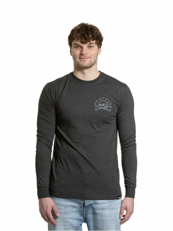 Meatfly Meatfly tricou pentru bărbați cu mânecă lungă Judgement 30 Charcoal Heather | Gri