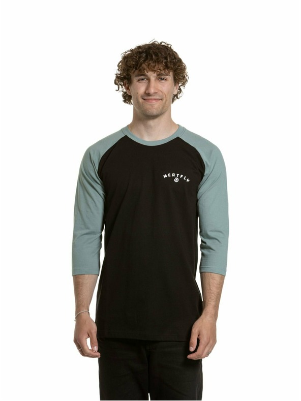 Meatfly Meatfly tricou pentru bărbați cu mânecă lungă Kennedy Raglan Dusty Mint / Black