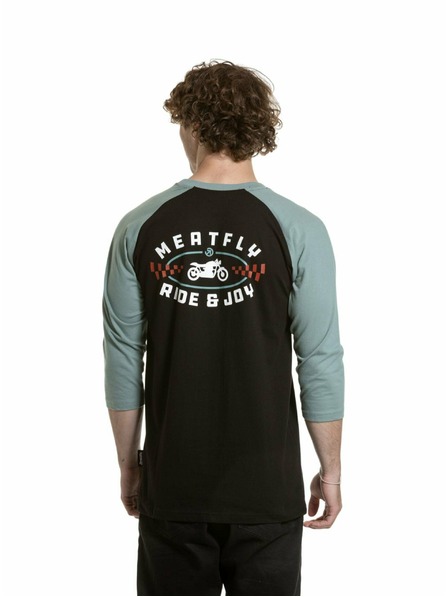 Meatfly Meatfly tricou pentru bărbați cu mânecă lungă Kennedy Raglan Dusty Mint / Black