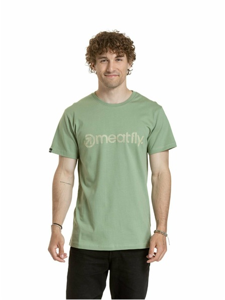 Meatfly Meatfly tricou pentru bărbați Striped Logo Basil