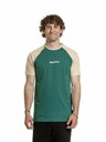 Meatfly Meatfly tricou pentru bărbați Ozzy Raglan Forest Green / Sand