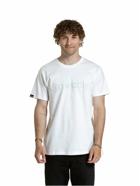 Meatfly Meatfly tricou pentru bărbați Striped Logo Alb | Alb