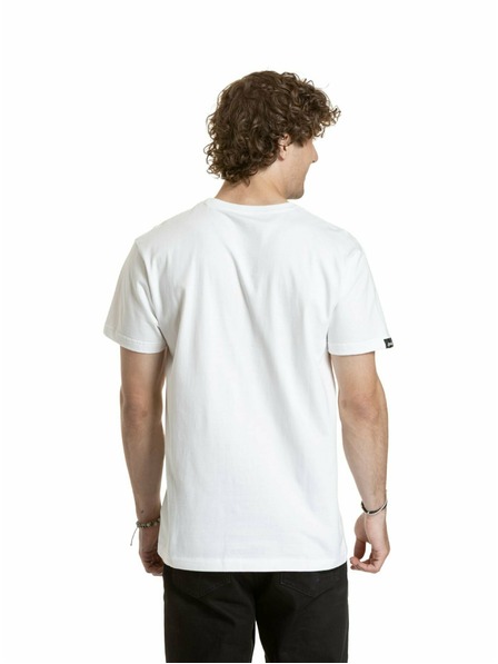 Meatfly Meatfly tricou pentru bărbați Striped Logo Alb | Alb