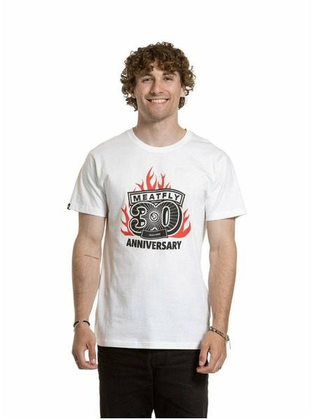 Meatfly Meatfly tricou pentru bărbați Flame Alb