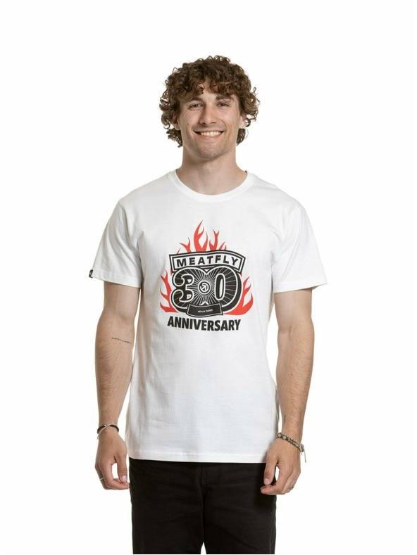 Meatfly Meatfly tricou pentru bărbați Flame Alb