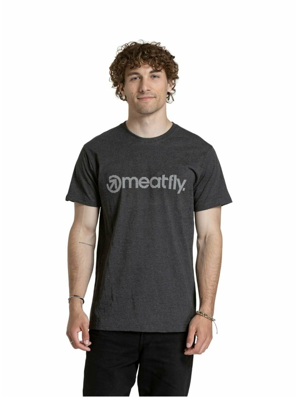 Meatfly Meatfly tricou pentru bărbați Striped Logo Gri Mistic | Gri