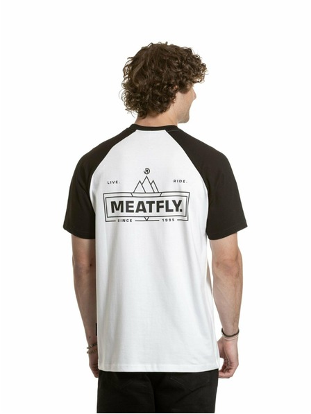 Meatfly Meatfly tricou pentru bărbați Ozzy Raglan Alb / Negru