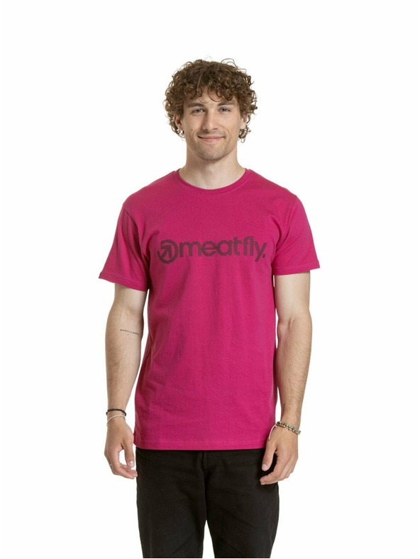Meatfly Meatfly tricou pentru bărbați Striped Logo Violet Închis